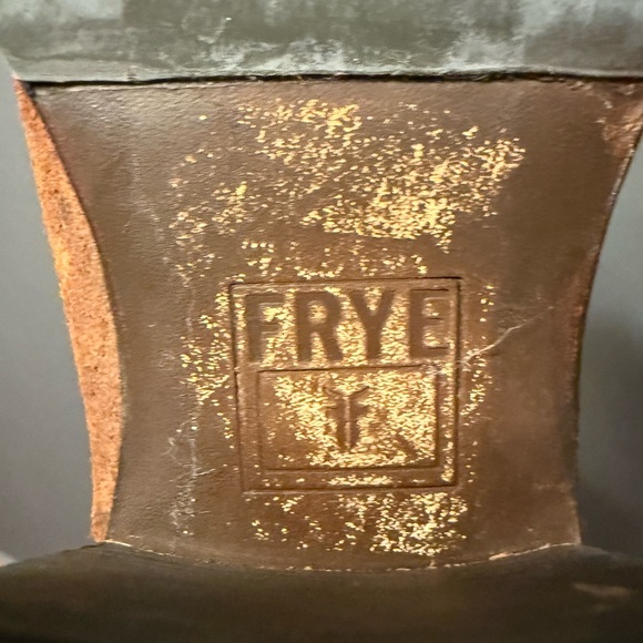 Frye Two-Tone Brown Leather Heeled Boots - Picture 6 of 6